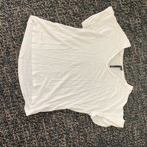 White linen Joes jeans top